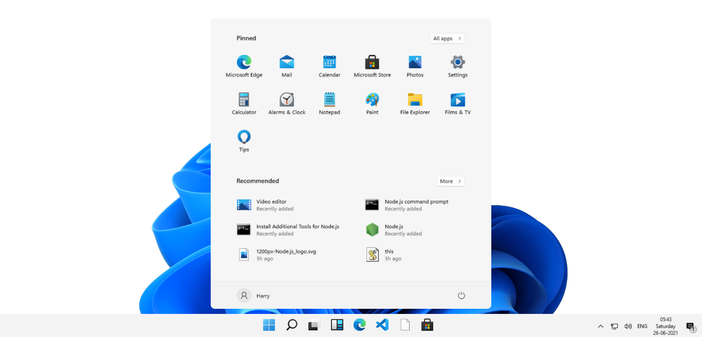 Windows 11 Home Screen
